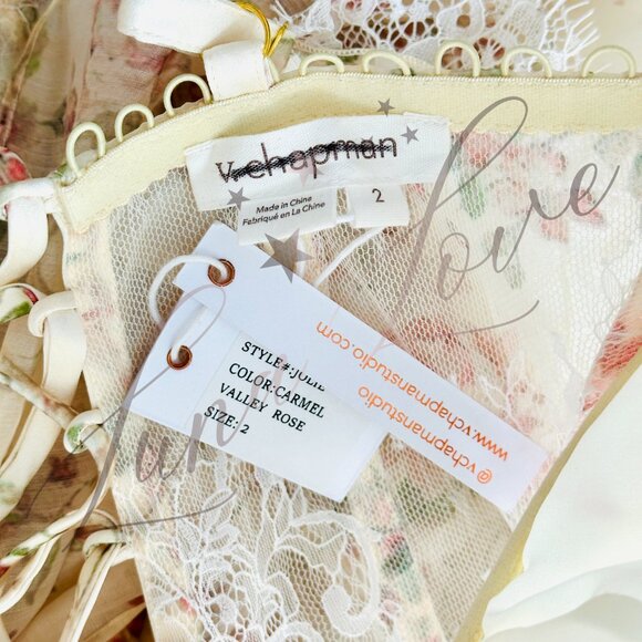 V. CHAPMAN Jolie Corset Ruffle Lace Maxi Gown (size 2) NWT - Picture 15 of 16